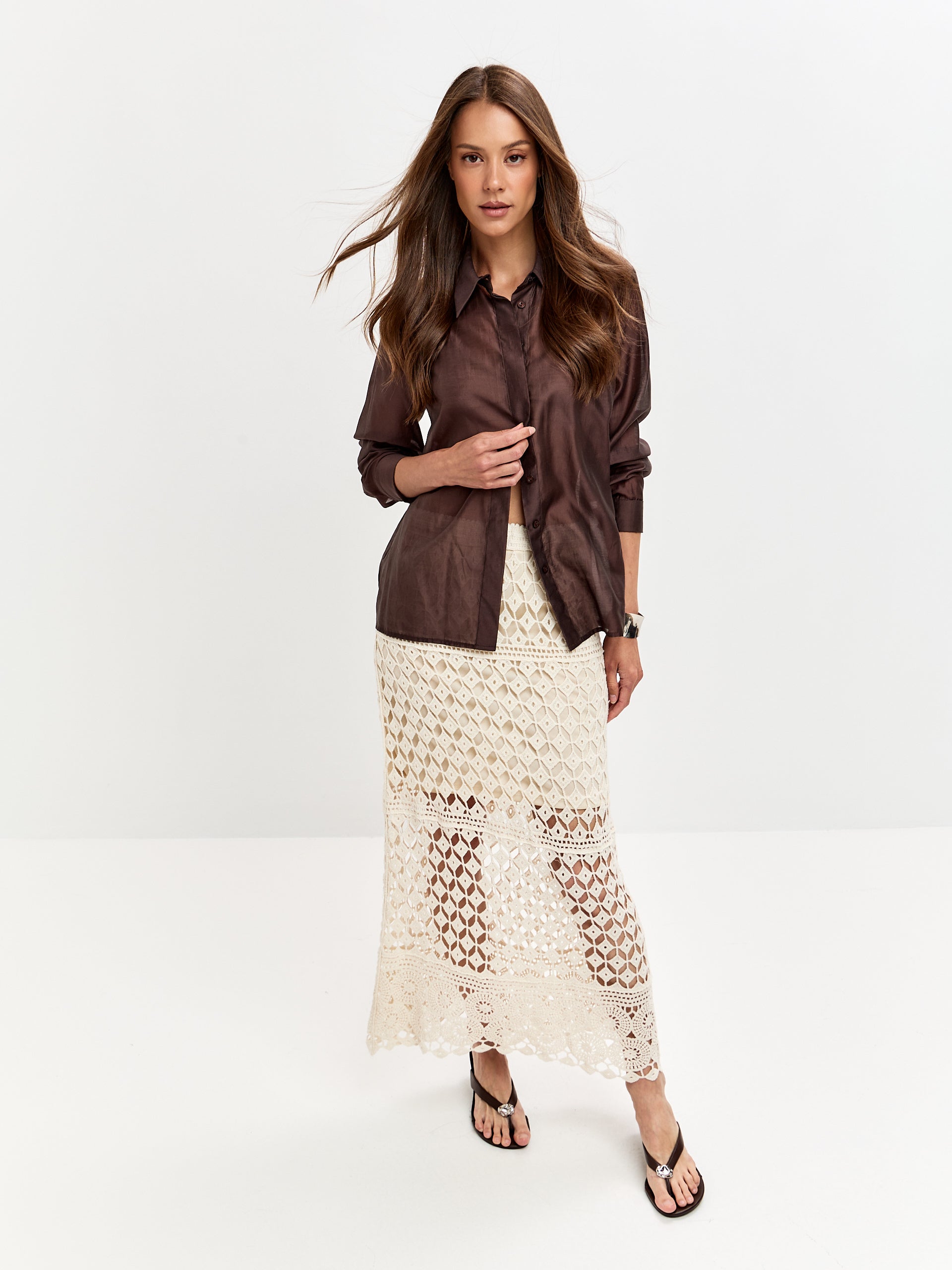 Crochet Lace Maxi Skirt