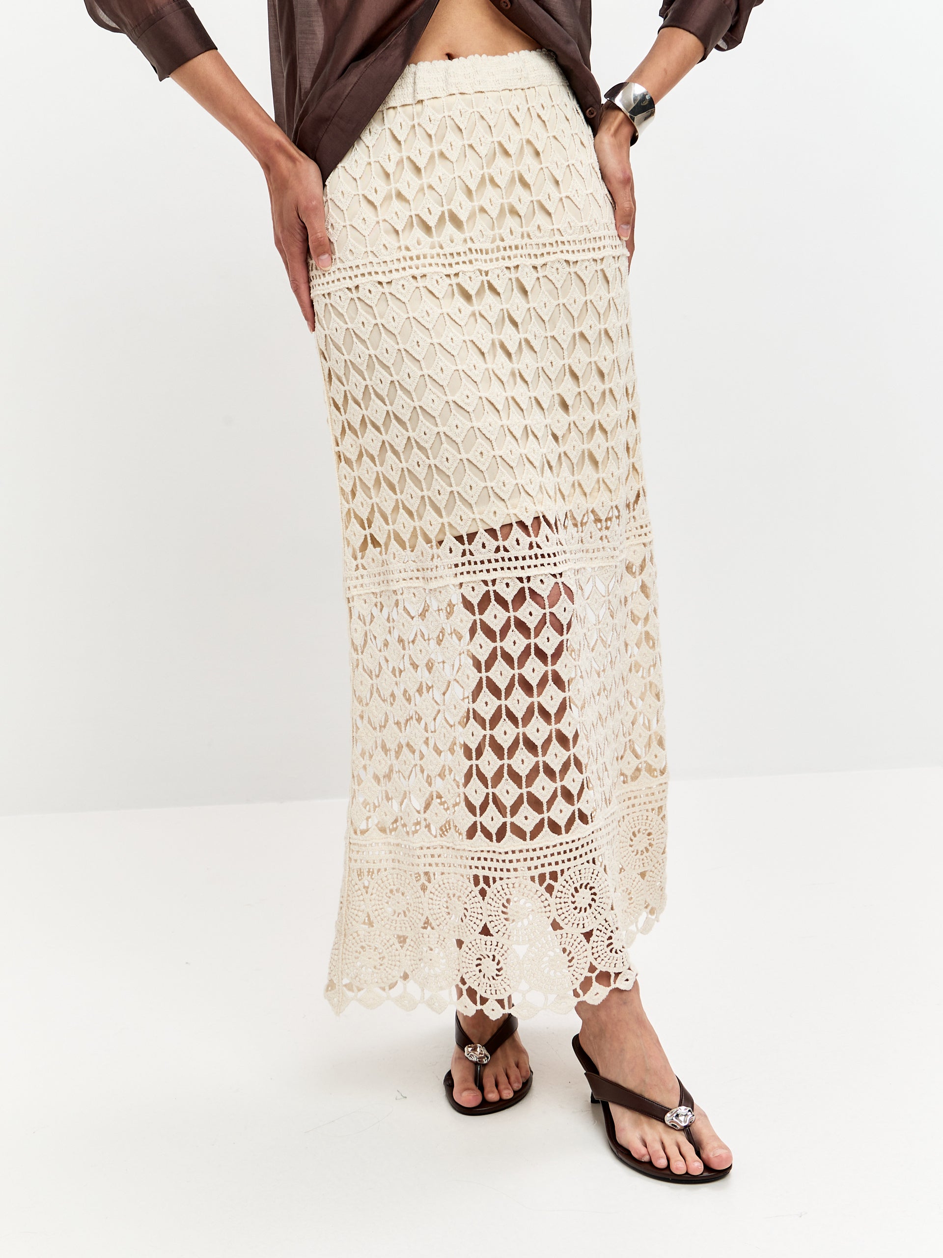 Crochet Lace Maxi Skirt